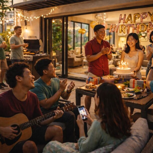 Private Melaka homestay in Malaysia hosting a birthday party for families and friends