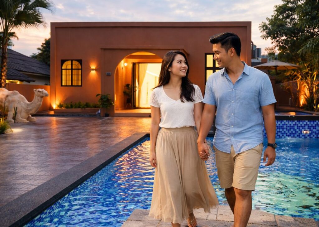 The Luxurious offering a budget-friendly private villa homestay in Malaysia for romantic pre-wedding stays
