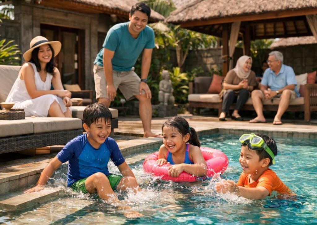 Malaysia family homestay private pool villa school holiday